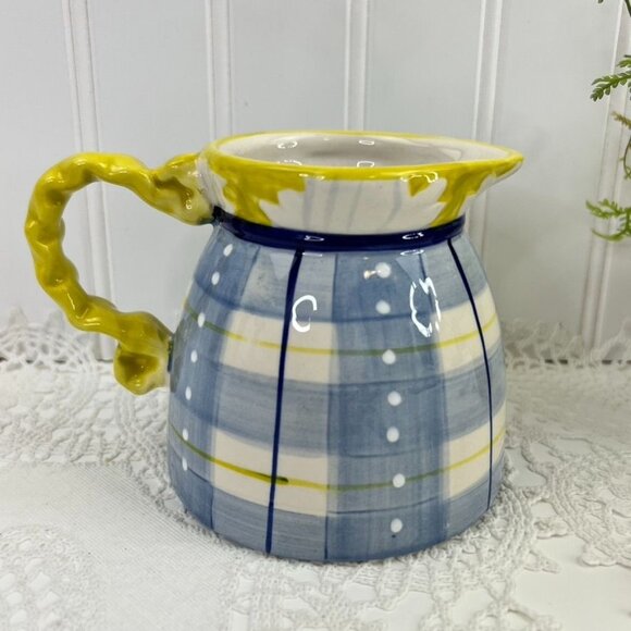 Blue Sky Sugar Bowl & Creamer Set With Spoon By Heather Goldminc Country Ceramic - Picture 15 of 16